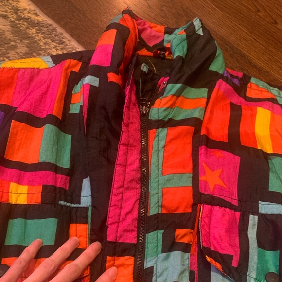 Vintage 90s Andy John Flag Puffer Vest Medium - Picture 10 of 10